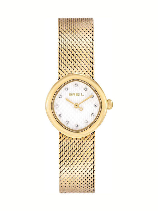 Women's Battery-Powered Watch with Gold Stainless Steel Bracelet