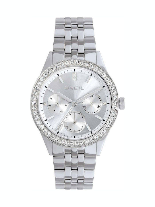 Women's Battery-Powered Watch with Silver Stainless Steel Bracelet