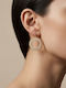 Women's Gold Dangle Hoop Earrings with White Stones Prime Steel Gold Women One Size Ssn300