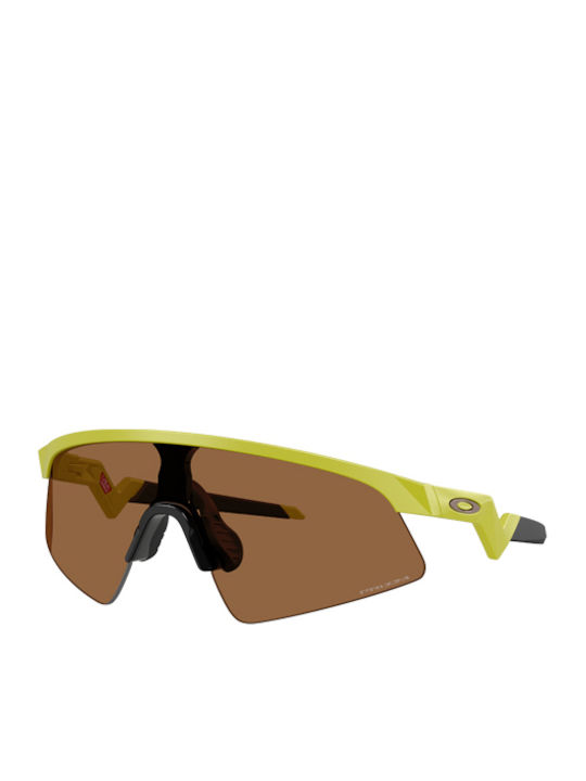 Youth Resistor Unisex Sunglasses with Green Horn-Rimmed Frame and Brown Lens