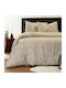 Melinen Single Bed Sheet Set 170x270 cm Greige (3 pcs)