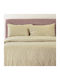 Melinen Mini Double Bed Sheet Set with 2 Pillowcases, Super-Double, Fitted, 160x200+32 cm, Beige (3 pcs)
