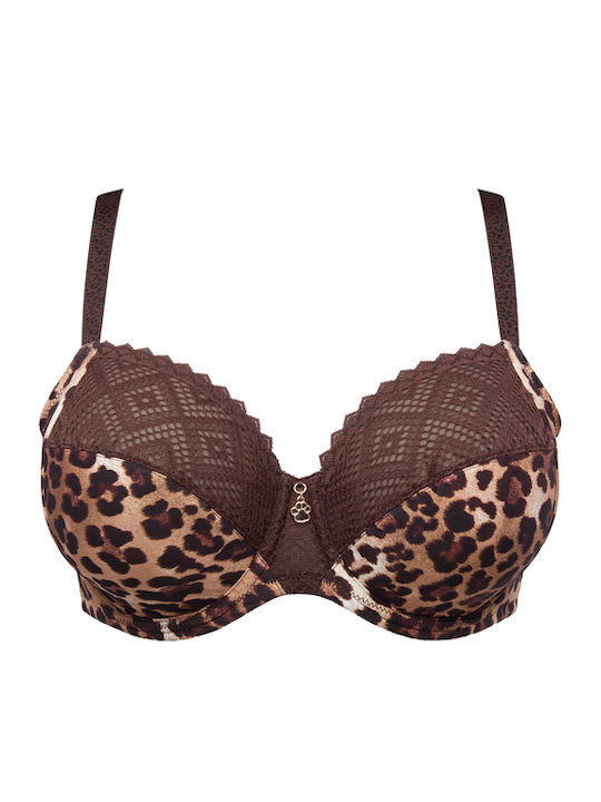 Brown Minimizer Bra without Padding with Underwire