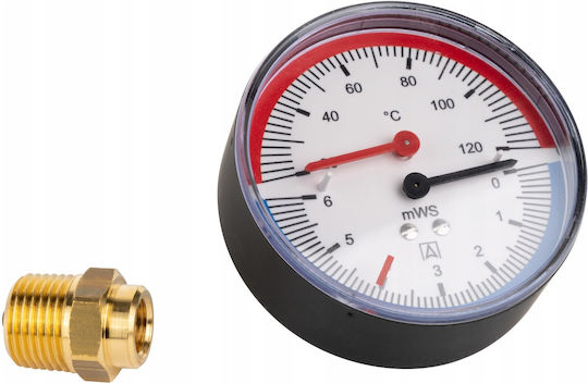 Afriso Th80 термоманометър 0–0,6 Bar 1/2 Ax 20–120°C Aa