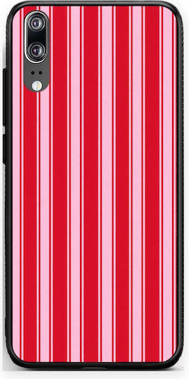Smartfits Red Pink Vertical Pinstripes Huawei P20 Case