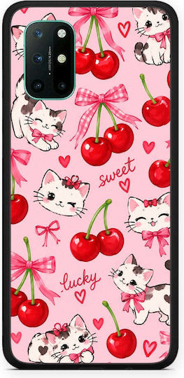 Smartfits Cherries Bows Kittens на Розов Калъф за OnePlus 8T