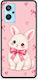 Smartfits White Bunny Pink Bows Oppo A96 Θήκη