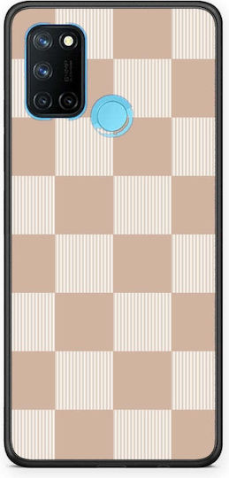 Smartfits Latte Creme Gestreifte Karos Realme 7i C25 Hülle