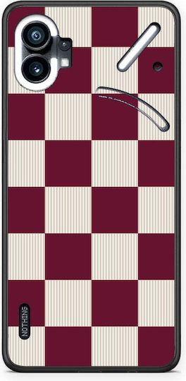 Smartfits Burgundy Creme Gestreift Kariert Nothing Phone 1 Hülle
