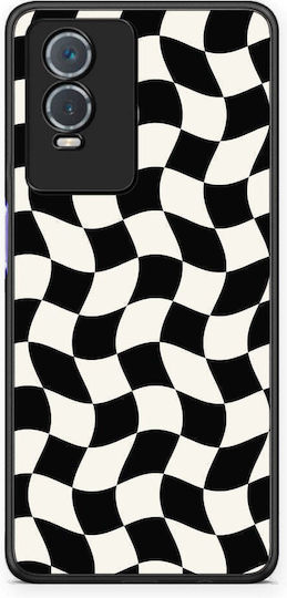 Smartfits Black Cream Wavy Checkerboard Vivo Y76 5g Y76s Y74s Θήκη