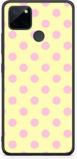 Smartfits Handyhülle mit rosa Punkten auf gelbem Hintergrund für Realme C21Y C25Y 7i Global