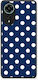 Smartfits White Large Polka Dots On Navy Oppo A78 4g Θήκη