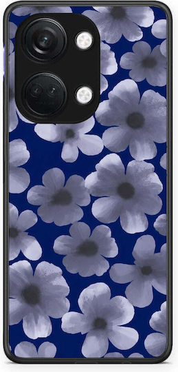 Smartfits Hülle mit Hellblauen Blumen auf Marineblau für OnePlus Nord 3