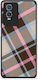 Smartfits Brown Pink Blue Diagonal Plaid Vivo Y76 5g Y76s Y74s Θήκη