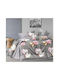 Kraft World King-Size-Bettlakenset mit Spannbettlaken 220 x 240 + 25 cm Grau (5 Stück)
