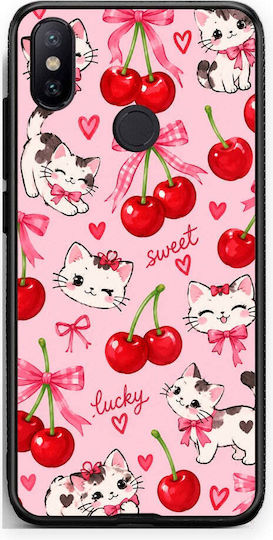 Smartfits Cherries Bows Kittens pe Roz Husă pentru Xiaomi Mi A2