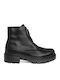 Black Leather Women's Ankle Boots X25-14-4097 001