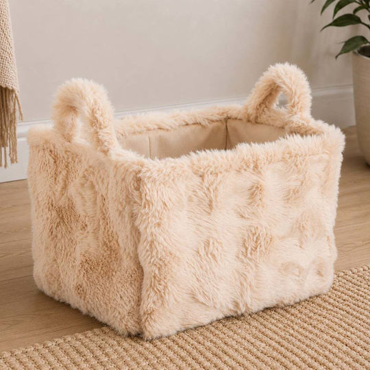Stoff-Aufbewahrungskorb Beige 40x30x28 cm