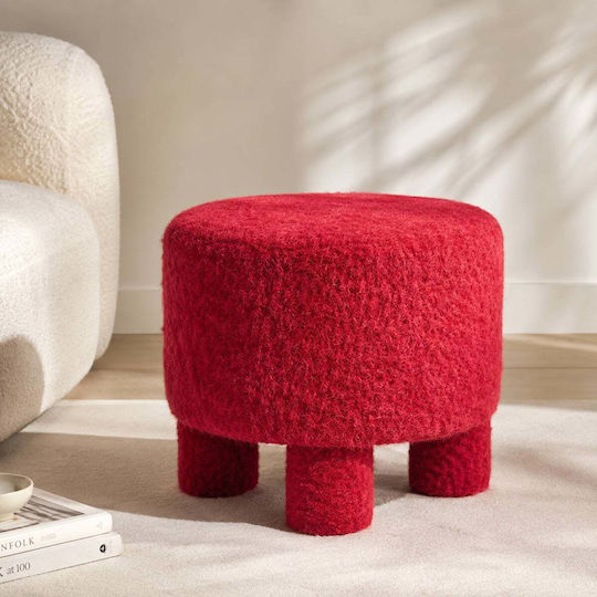 Living Room Stool Wooden K-m Red Red 40x40x29 cm