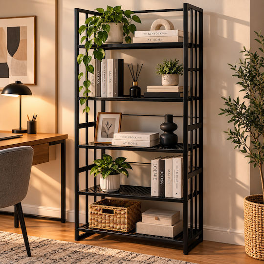 Black Bookcase 46x26x120 cm
