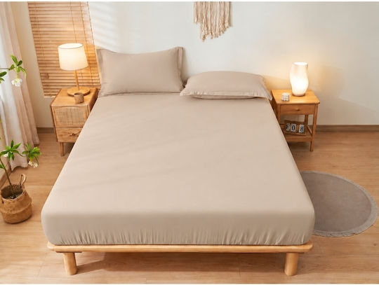 Kraft World King-Size-Spannbettlaken 220x240+30 cm Beige BES-KAX220-Beige