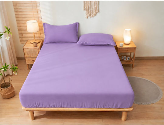 Kraft World King-Size-Spannbettlaken 220 x 240 + 30 cm Lila BES-KAX220-Lila