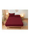 Kraft World Super-Double Fitted Sheet 160x240+30cm Burgundy BES-KAX160-Burgundy