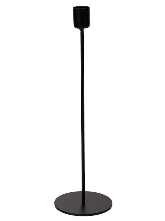 Iliadis Set of Black Metal Candle Holders 9x9x35cm 2 Pieces