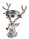 Butlers Oh My Deer Κηροπήγιο Αλουμινίου σε Ασημί Χρώμα 21x18x11εκ.