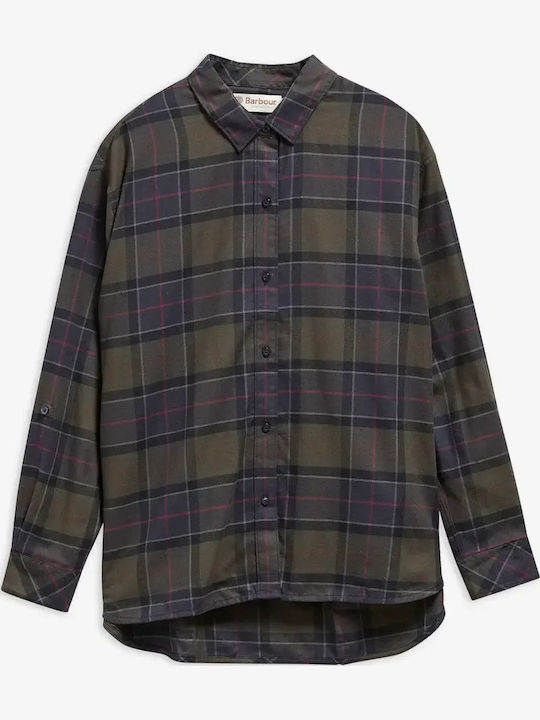 Barbour Elishaw Дамска Риза с Дълъг Ръкав Каки ...