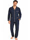 Nikiforos Winter Checked Men's Pyjamas Blue