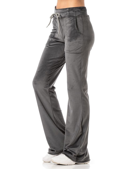 Bodymove Pantaloni de Trening din Catifea Antracit
