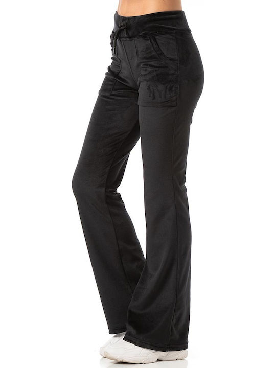 Pantaloni de Trening din Catifea Negri