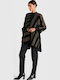 Women's Black Poncho