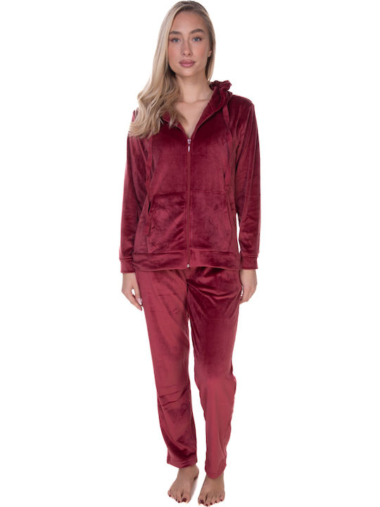 Comfort Winter Women's Pyjama Set Burgundy