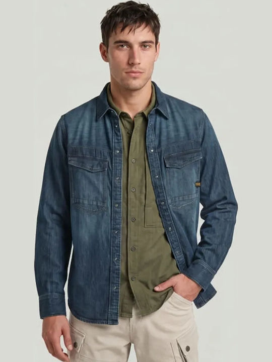 Dakota Long Sleeve Denim Shirt in Regular Fit Blue