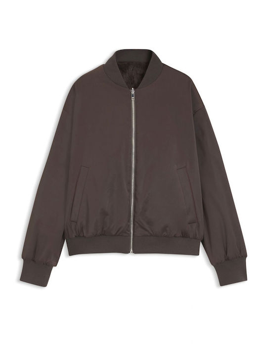 Boss Γυναικείο Bomber Jacket Διπλής Όψης Dark B...