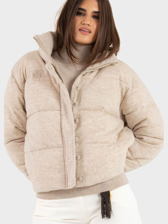 Дамско зимно яке Light Beige