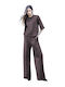 Pantaloni Dama Din Material Brown