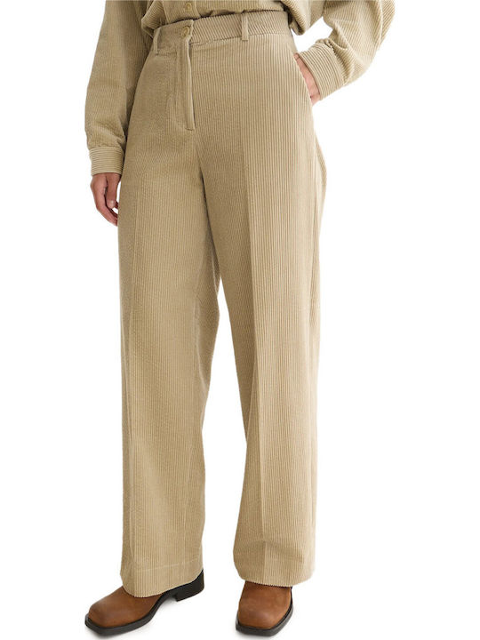 Scotch & Soda Pantaloni Largi Dama din Catifea Raiată Aluminum