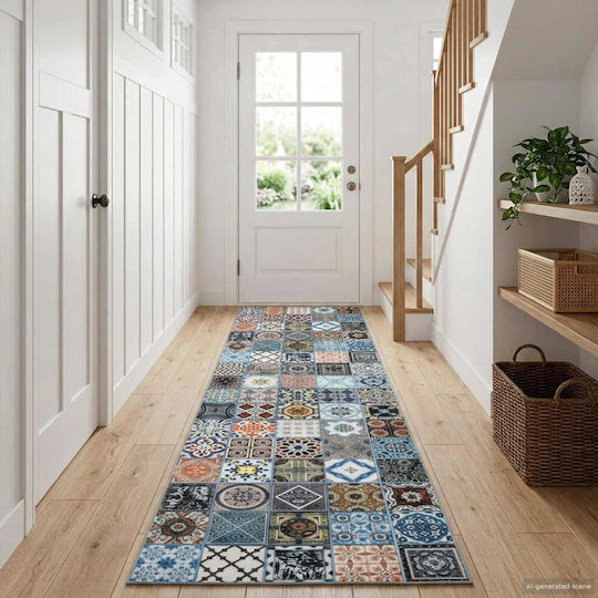 vidaXL Blue Runner Rug 50x250 cm