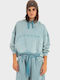 Γυναικείο Φούτερ με Κουκούλα Light Blue