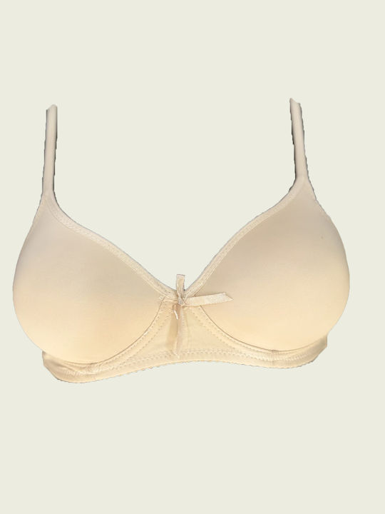 Beige Bra with Light Padding Without Underwire
