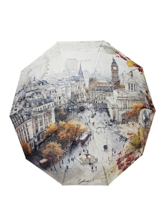 Windproof Automatic Compact Multicolour Rain Umbrella