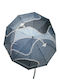 Windproof Automatic Compact Blue Rain Umbrella