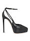 Black Leather High Heel Pumps
