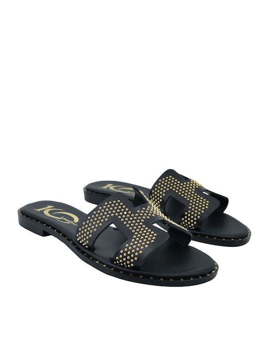 Dermatina 100 Lederne Damen-Sandalen Schwarz