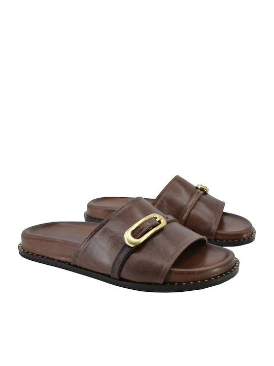 Dermatina 100 Braune Leder-Damensandalen
