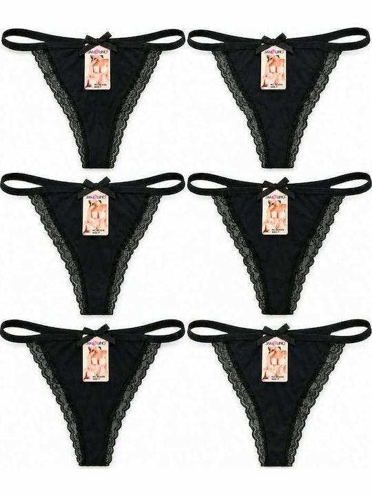 Rosa Junio Women's String MultiPack Black