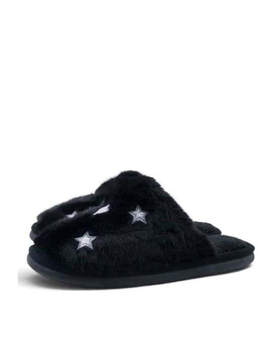 Love4shoes Black Slippers